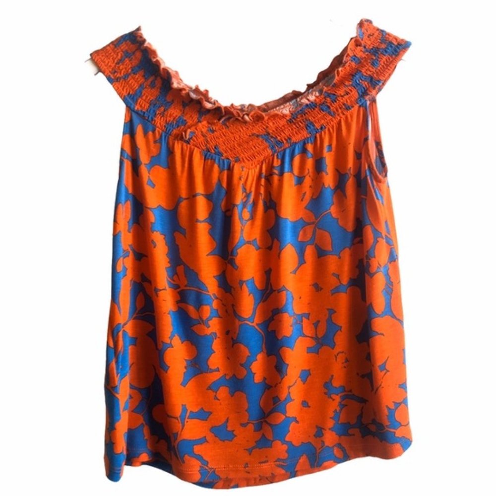 5/$25 | H&M Floral Ruffled Off Shoulder Tank Top